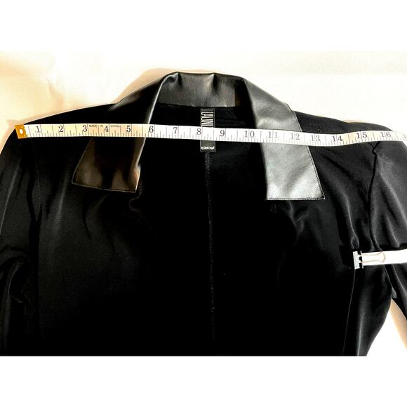 LAUNDRY BY SHELLI SEGAL BLACK L/S DRESS WITH FAUX LEATHER - Picture 10 of 13